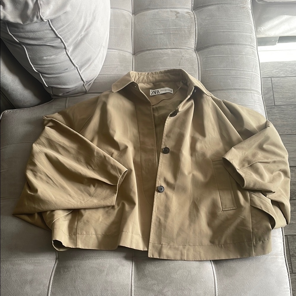Zara Tan Lightweight Utility Jacket